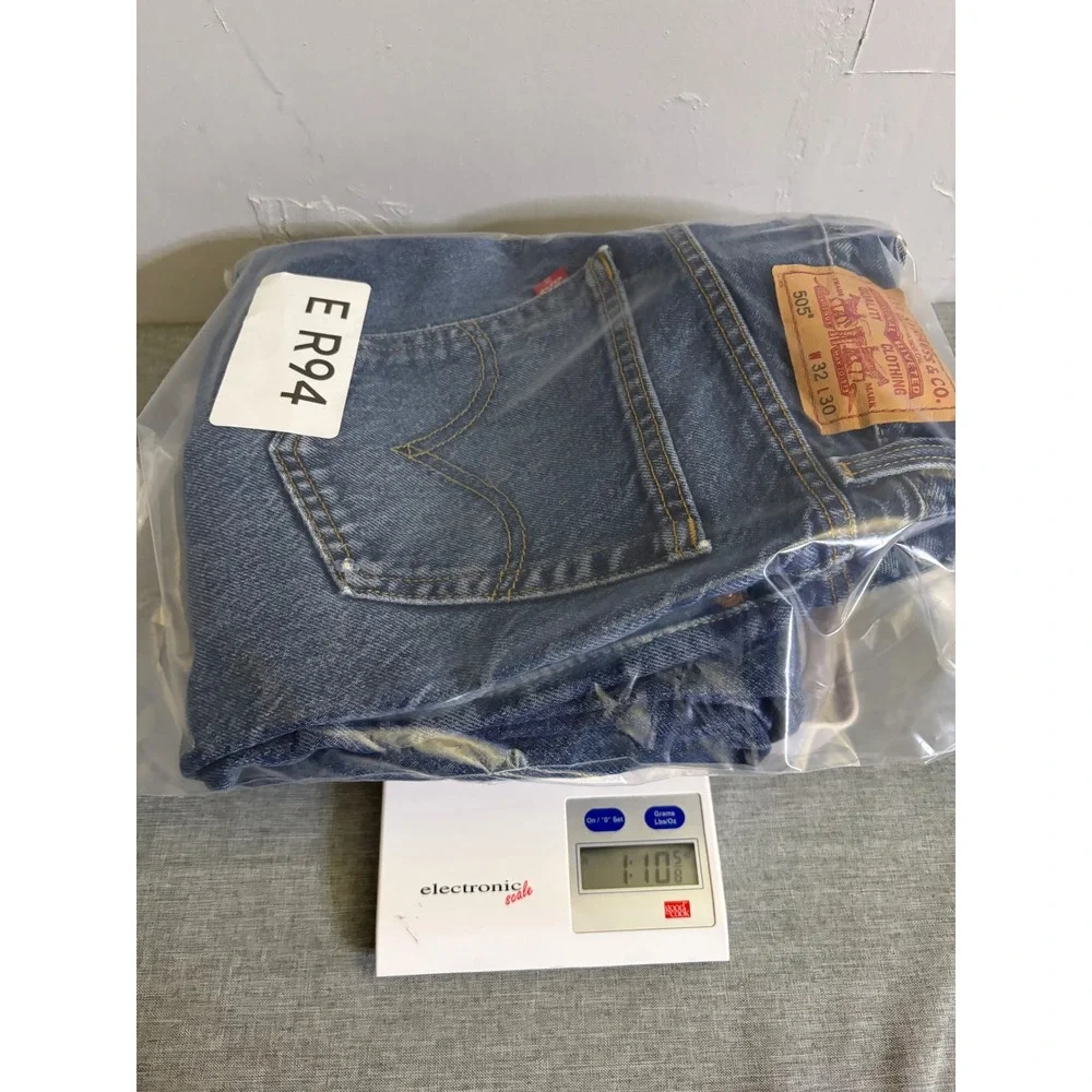 Levi's Jeans Mens 32x30 Blue 505 Regular Fit Distressed Faded Y2K Denim Pants